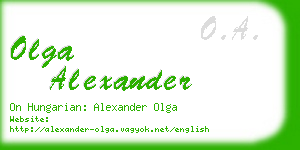 olga alexander business card